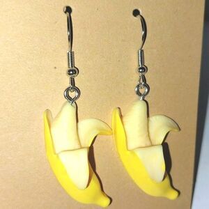 Hand crafted banana split dingle earrings